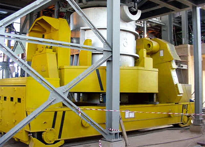 Industrial machinery with yellow components