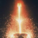 Intense molten metal flow and spark shower