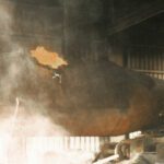 Damaged industrial machinery in a factory