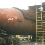 Rusty train car maintenance