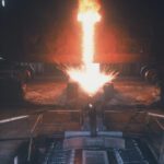 Liquid metal flowing in factory setting