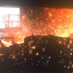 Molten metal pouring in a foundry