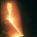 Liquid metal casting process in action