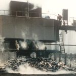 Industrial incinerator burning waste materials