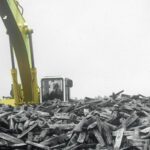 Industrial scrap yard scene