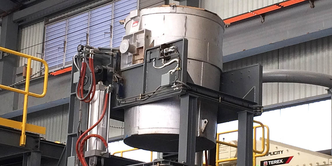 Industrial furnace in factory setting