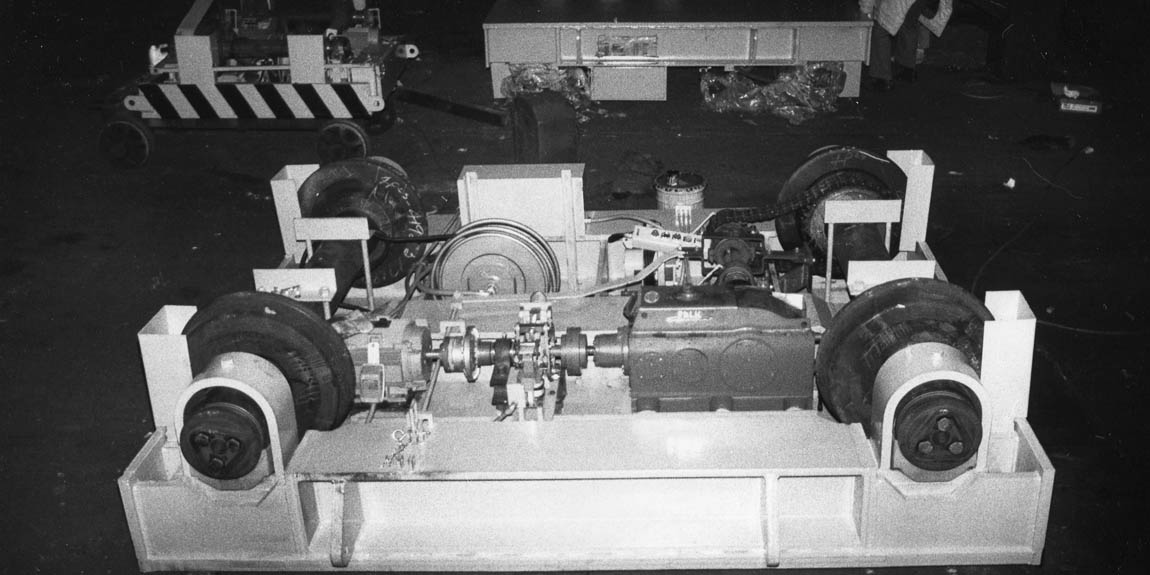 Industrial machinery with wheels and gears