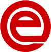 Red circular logo with lowercase "e