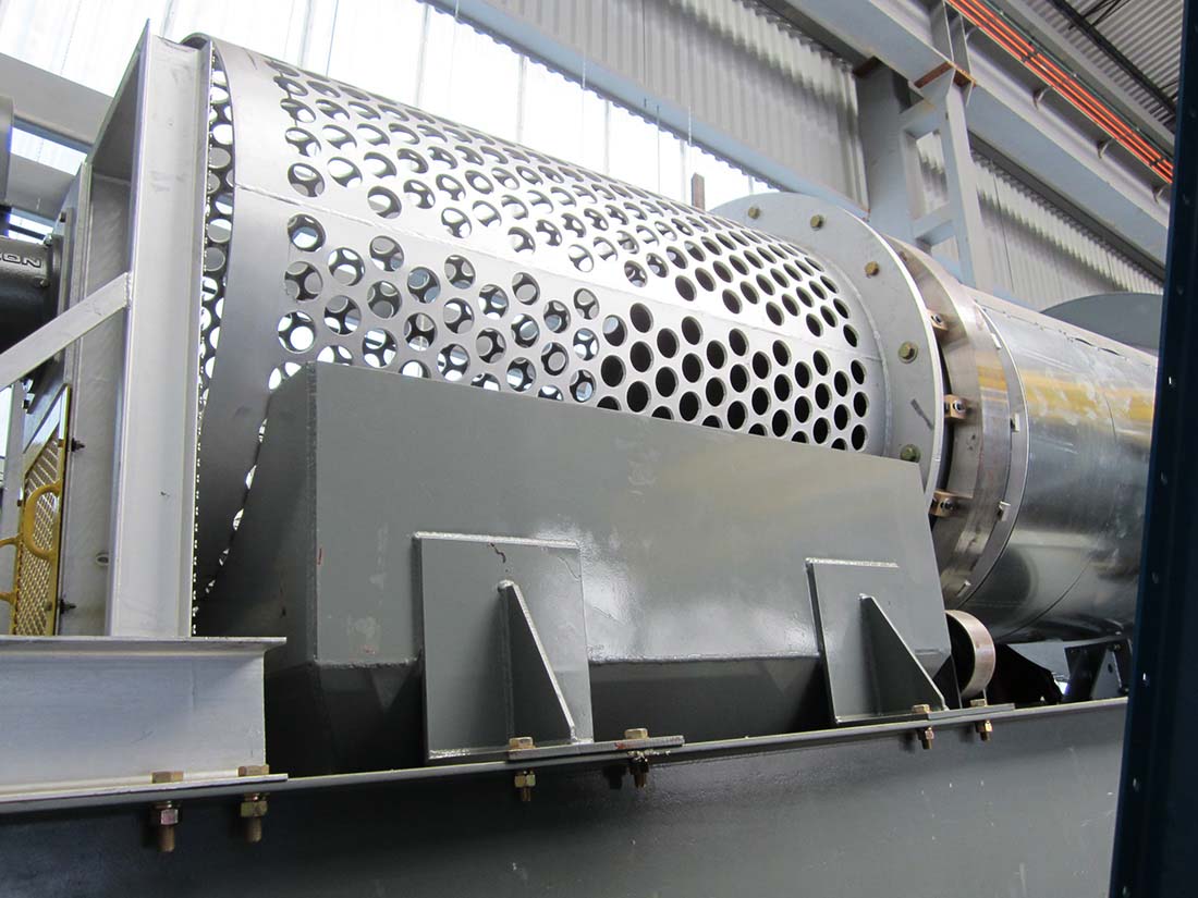 Metal equipment inside a factory setting