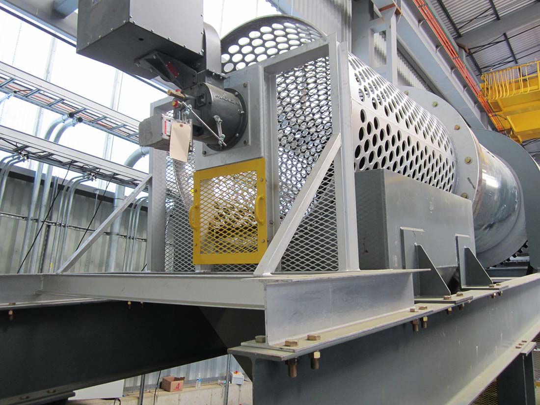 Industrial machinery with metal casing